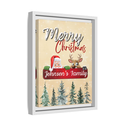 Merry Christmas Family Canvas – Personalized (Framed)