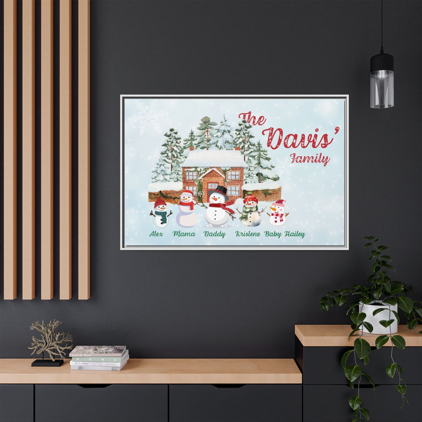 Personalized Framed Snowman Family Christmas Canvas