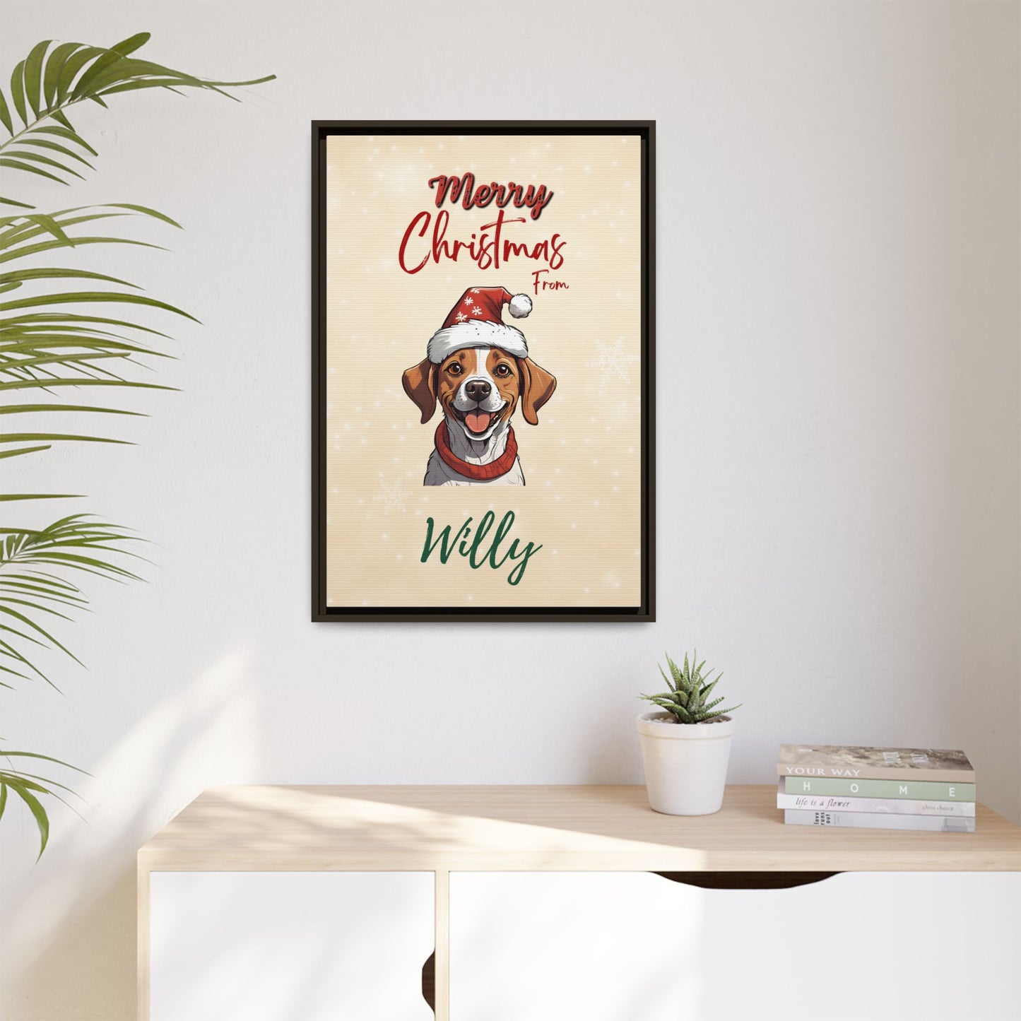 Merry Christmas from [Your Pet's Name] - Personalized Framed Canvas