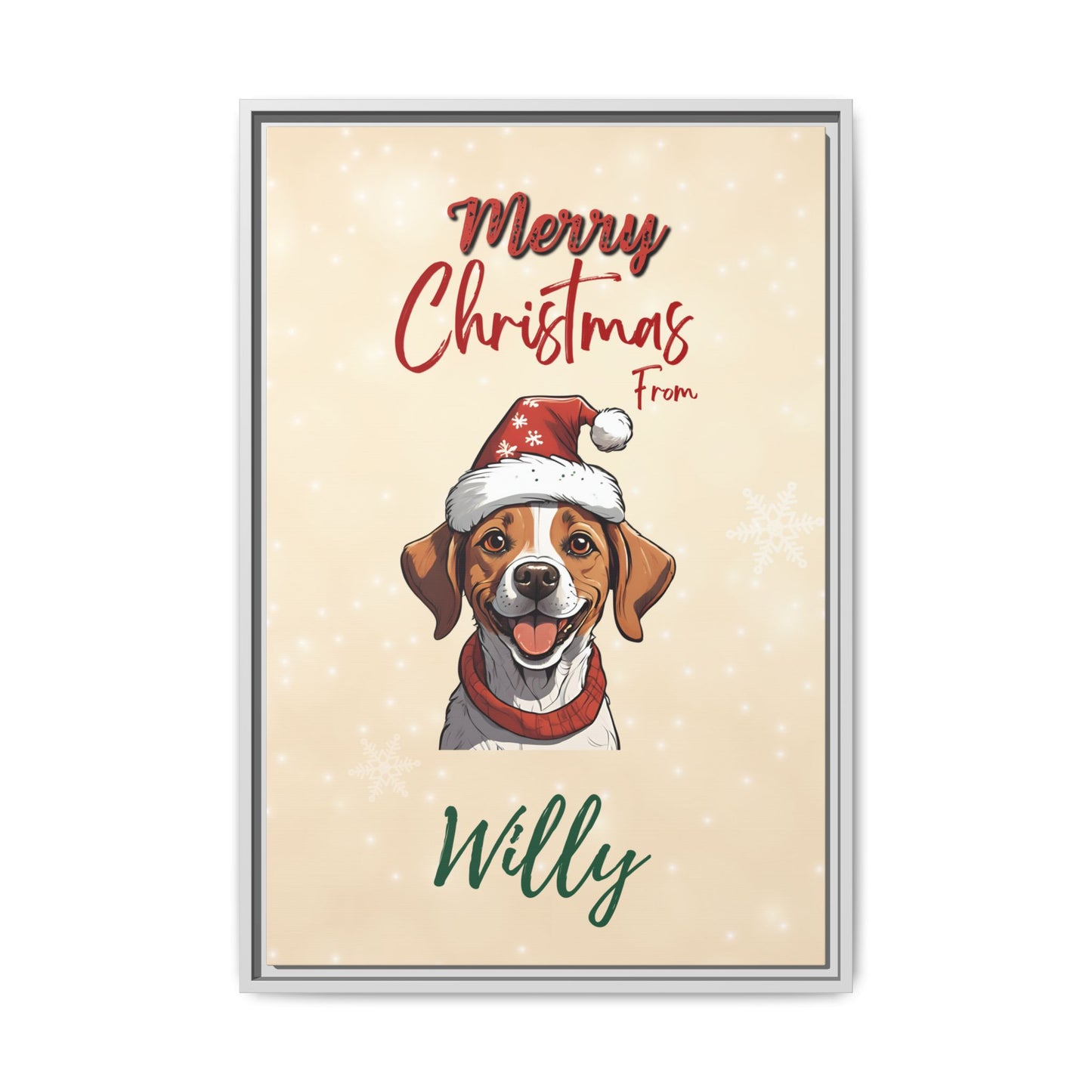 Merry Christmas from [Your Pet's Name] - Personalized Framed Canvas