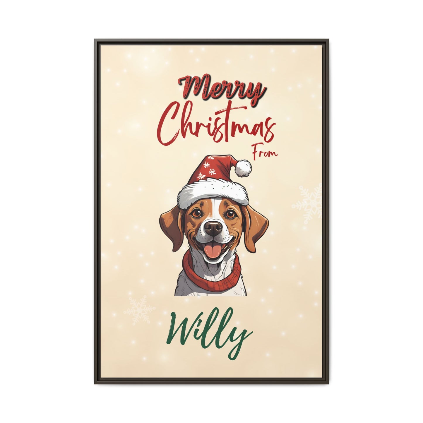 Merry Christmas from [Your Pet's Name] - Personalized Framed Canvas