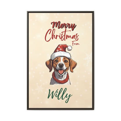 Merry Christmas from [Your Pet's Name] - Personalized Framed Canvas