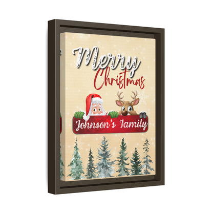 Merry Christmas Family Canvas – Personalized (Framed)