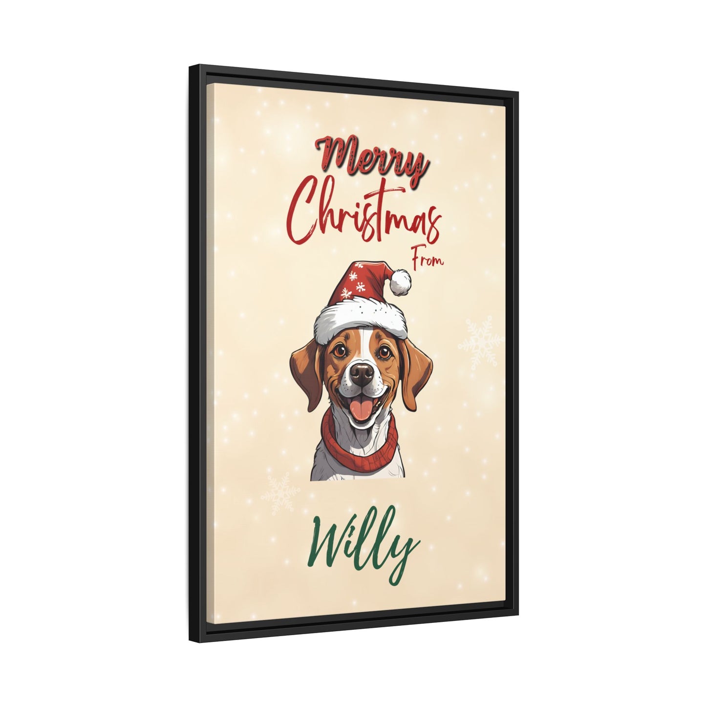 Merry Christmas from [Your Pet's Name] - Personalized Framed Canvas