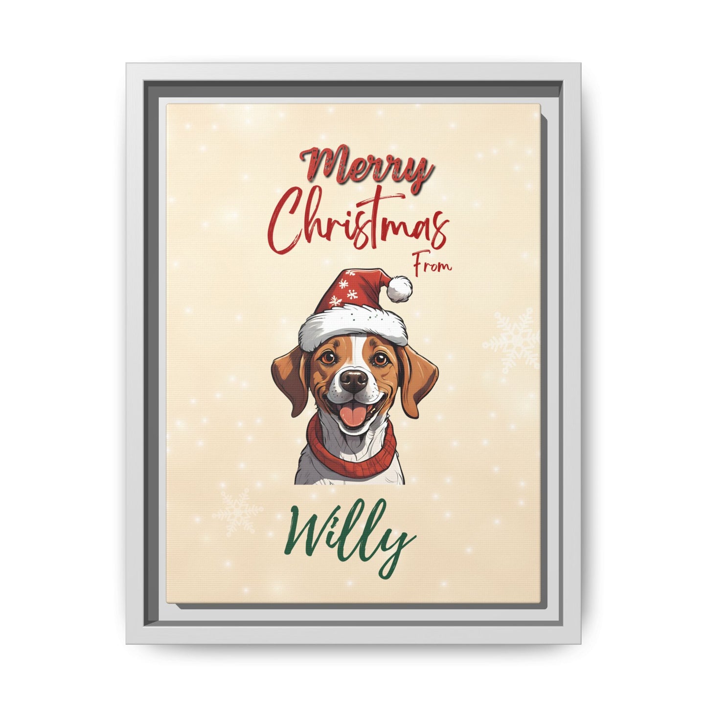 Merry Christmas from [Your Pet's Name] - Personalized Framed Canvas