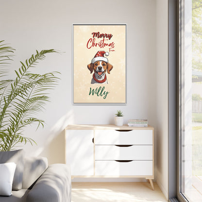 Merry Christmas from [Your Pet's Name] - Personalized Framed Canvas