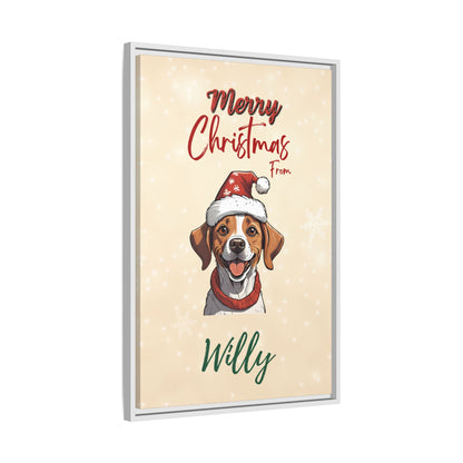 Merry Christmas from [Your Pet's Name] - Personalized Framed Canvas