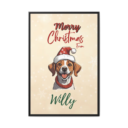 Merry Christmas from [Your Pet's Name] - Personalized Framed Canvas