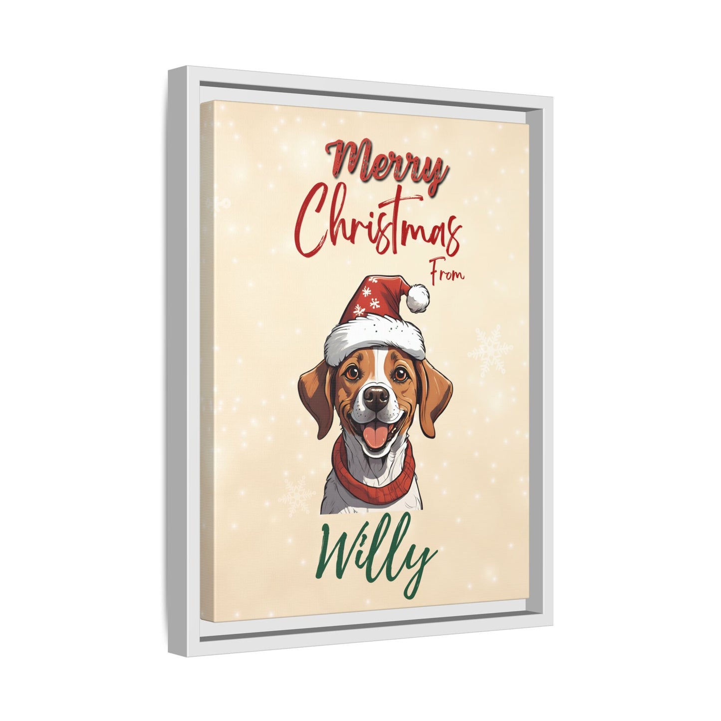 Merry Christmas from [Your Pet's Name] - Personalized Framed Canvas