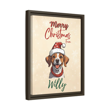 Merry Christmas from [Your Pet's Name] - Personalized Framed Canvas