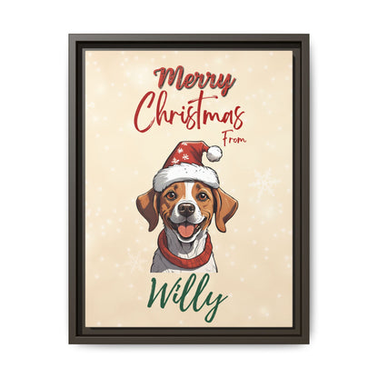 Merry Christmas from [Your Pet's Name] - Personalized Framed Canvas