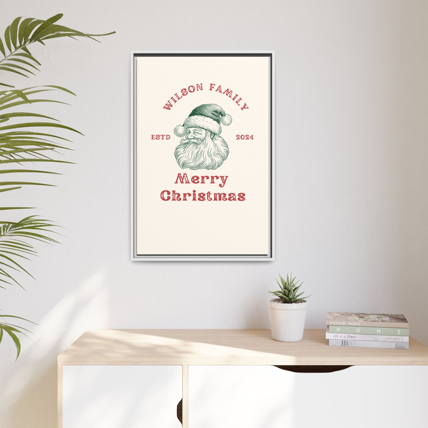 Personalized Santa Christmas Canvas – Vintage Holiday Charm