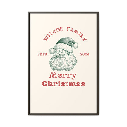 Personalized Santa Christmas Canvas – Vintage Holiday Charm