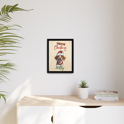 Merry Christmas from [Your Pet's Name] - Personalized Framed Canvas