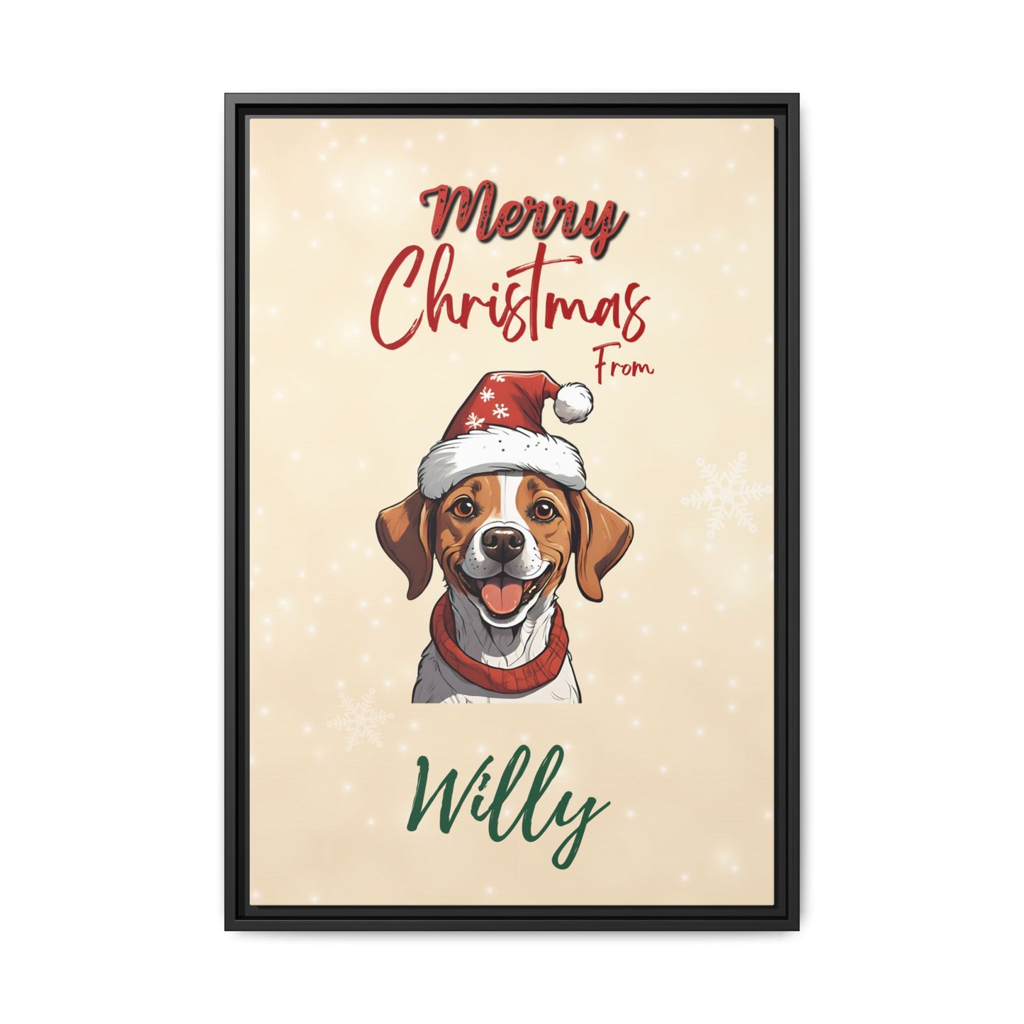 Merry Christmas from [Your Pet's Name] - Personalized Framed Canvas