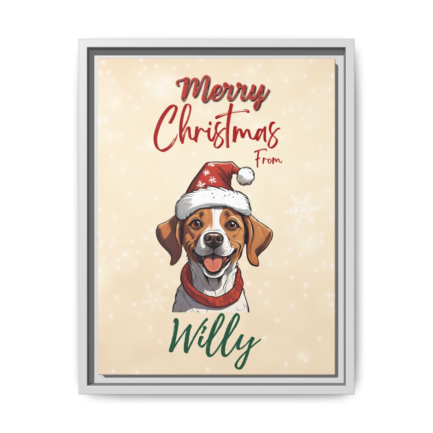 Merry Christmas from [Your Pet's Name] - Personalized Framed Canvas