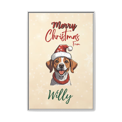 Merry Christmas from [Your Pet's Name] - Personalized Framed Canvas