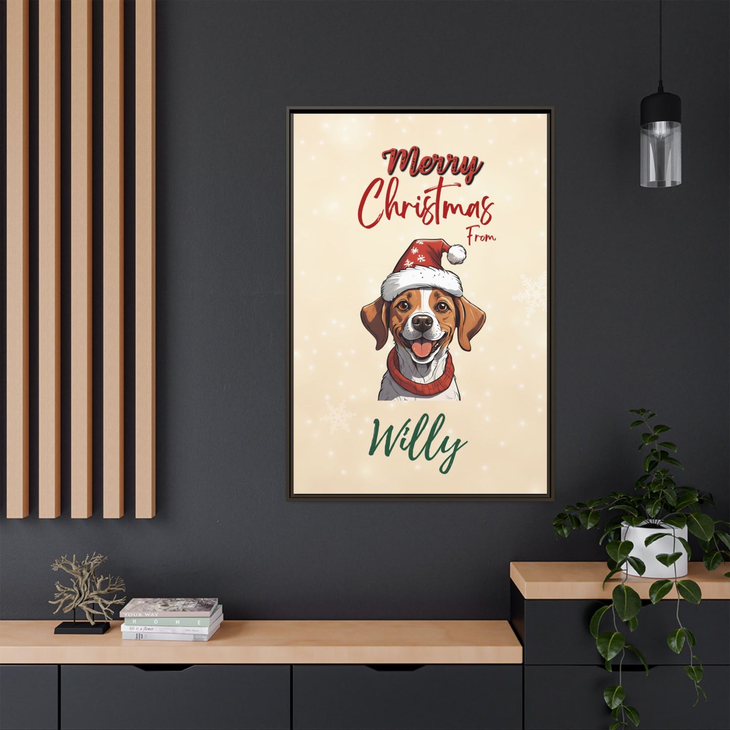 Merry Christmas from [Your Pet's Name] - Personalized Framed Canvas