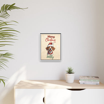 Merry Christmas from [Your Pet's Name] - Personalized Framed Canvas