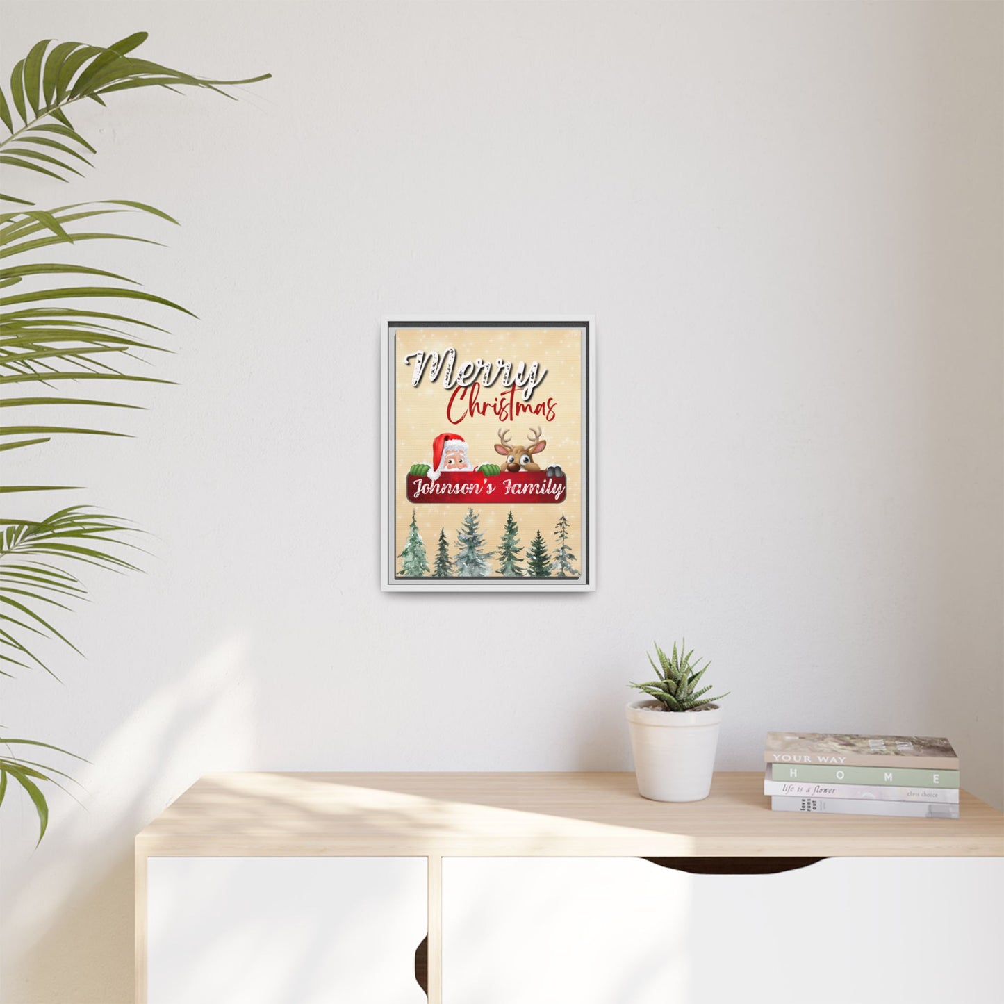 Merry Christmas Family Canvas – Personalized (Framed)