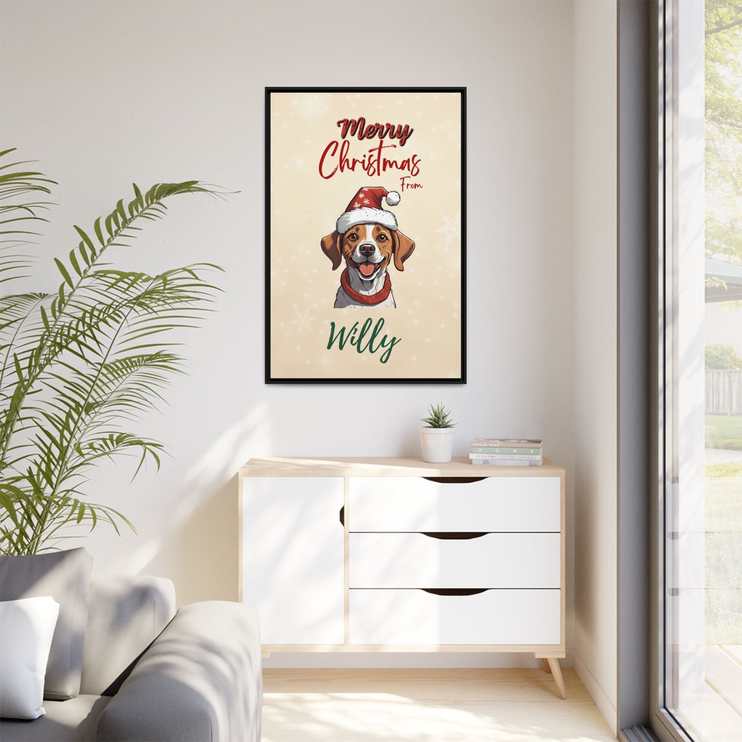 Merry Christmas from [Your Pet's Name] - Personalized Framed Canvas