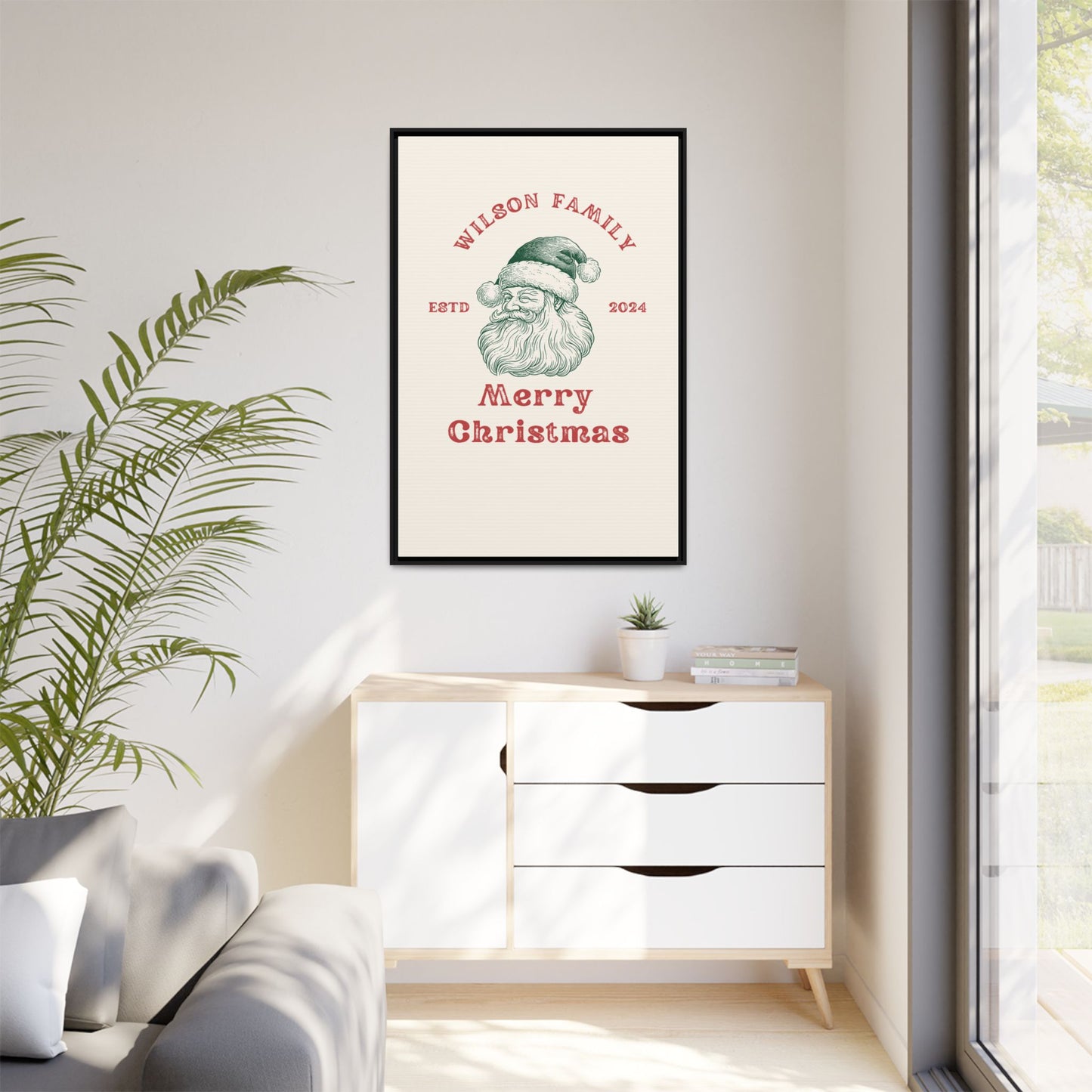 Personalized Santa Christmas Canvas – Vintage Holiday Charm