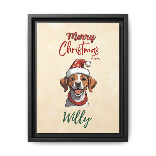 Merry Christmas from [Your Pet's Name] - Personalized Framed Canvas