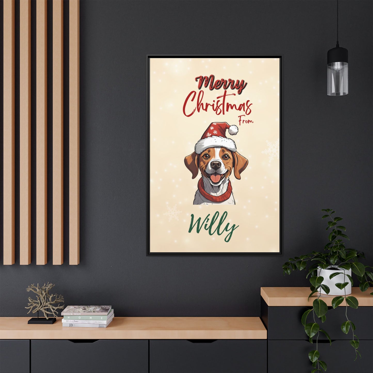 Merry Christmas from [Your Pet's Name] - Personalized Framed Canvas