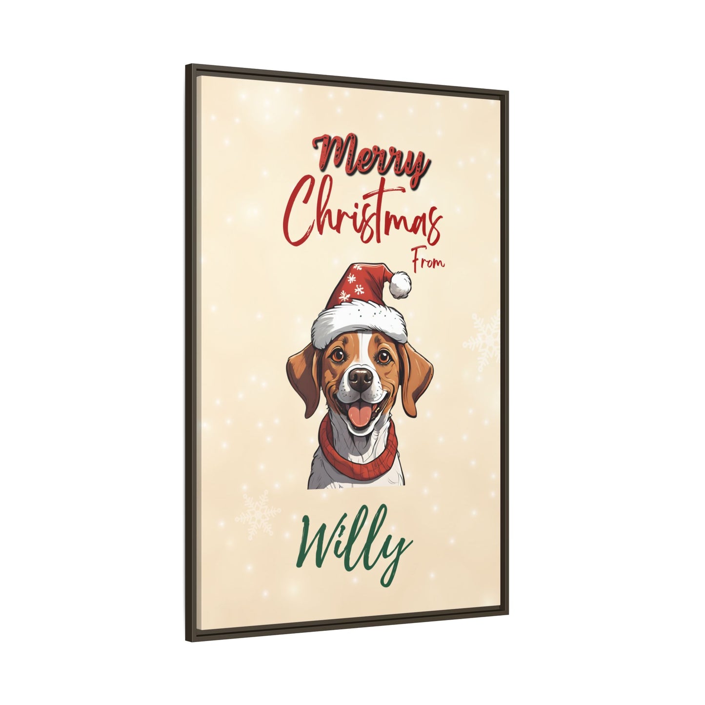 Merry Christmas from [Your Pet's Name] - Personalized Framed Canvas