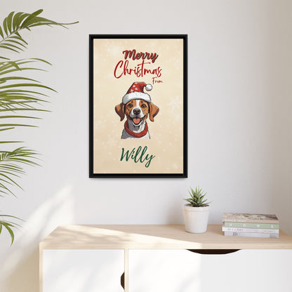 Merry Christmas from [Your Pet's Name] - Personalized Framed Canvas