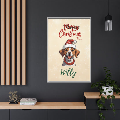 Merry Christmas from [Your Pet's Name] - Personalized Framed Canvas