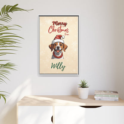 Merry Christmas from [Your Pet's Name] - Personalized Framed Canvas