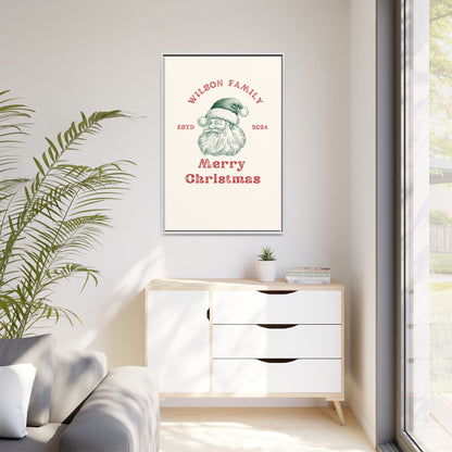 Personalized Santa Christmas Canvas – Vintage Holiday Charm