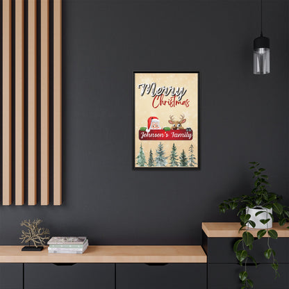 Merry Christmas Family Canvas – Personalized (Framed)