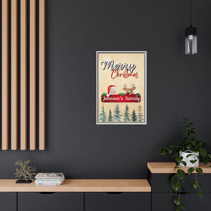 Merry Christmas Family Canvas – Personalized (Framed)