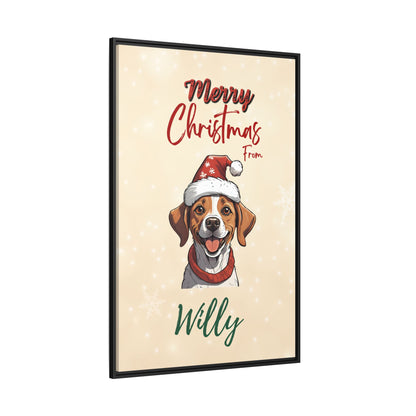 Merry Christmas from [Your Pet's Name] - Personalized Framed Canvas